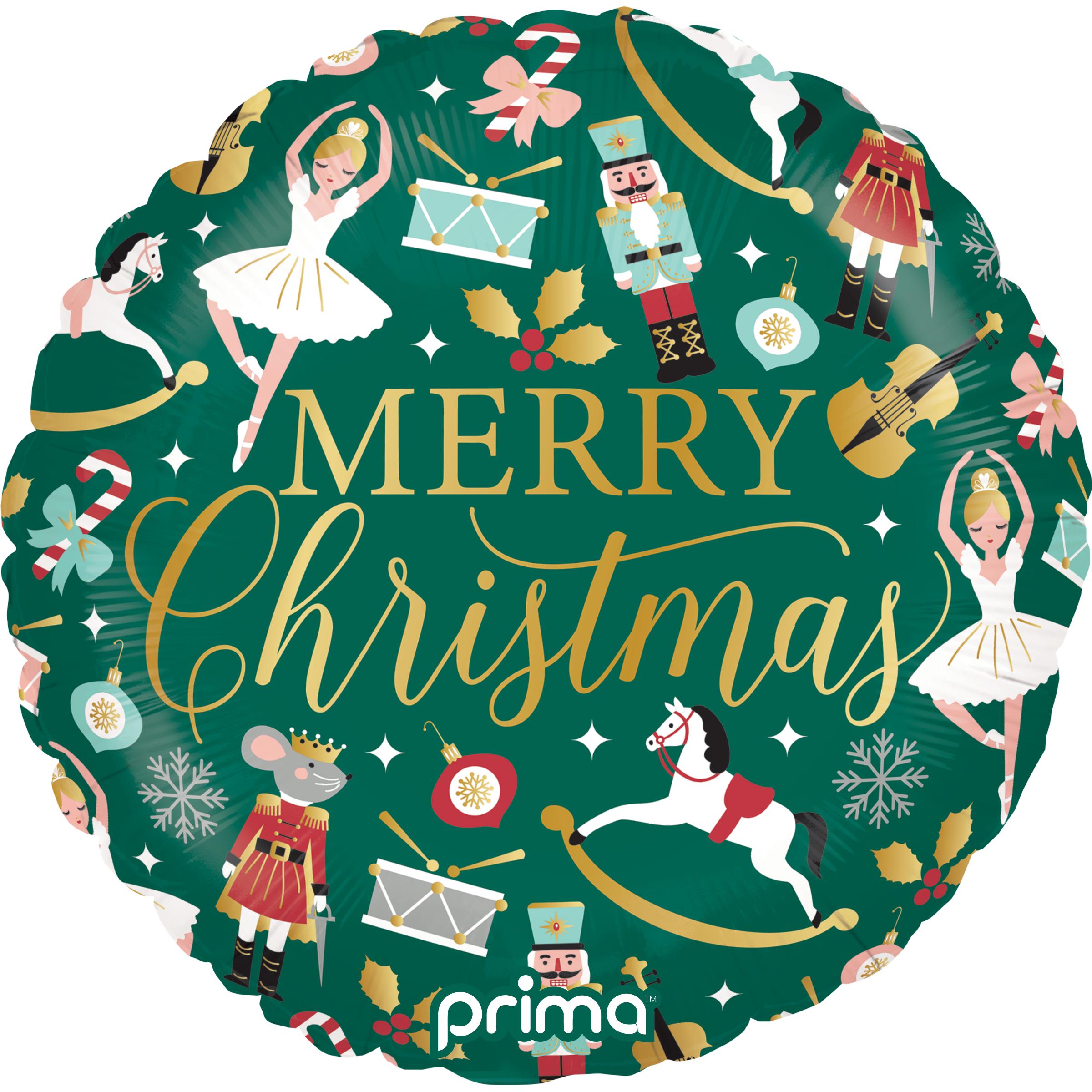 PRIMA 18" Round Merry Christmas Nutcracker Ballet